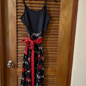 Valetine’s Black and Red Love Print Dress